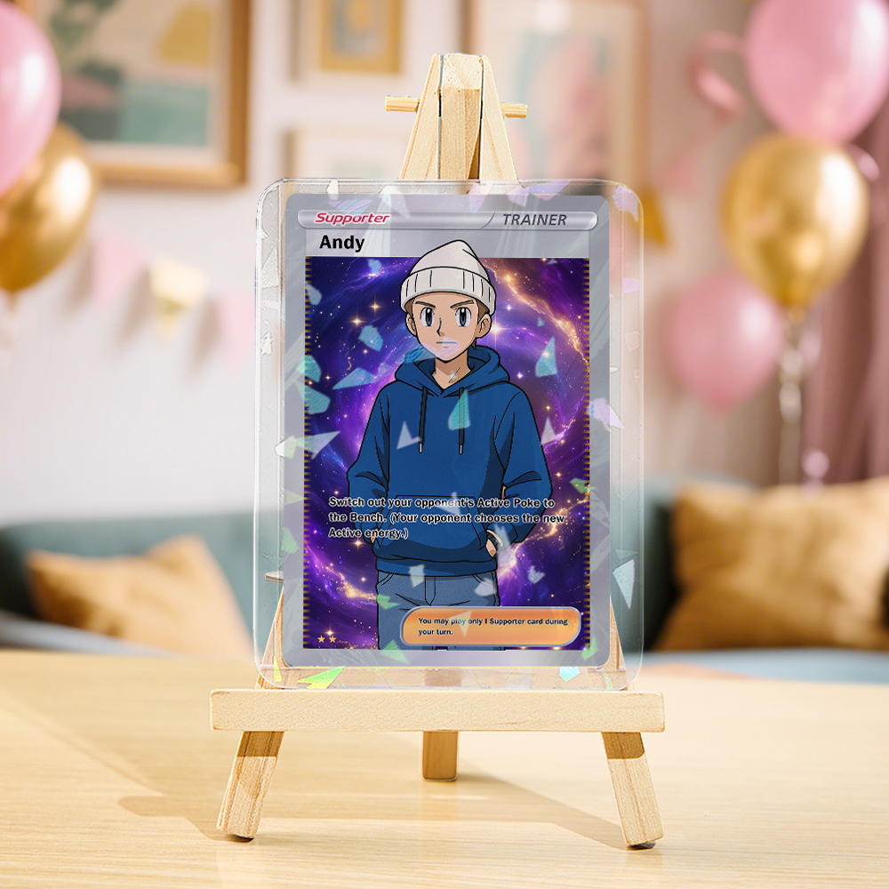 Tarjeta Coleccionable De Anime Personalizada Con Foto Y Nombre | Regalo Único Para Fans Y Parejas. Regalos De Navidad. - MyFaceSocksES