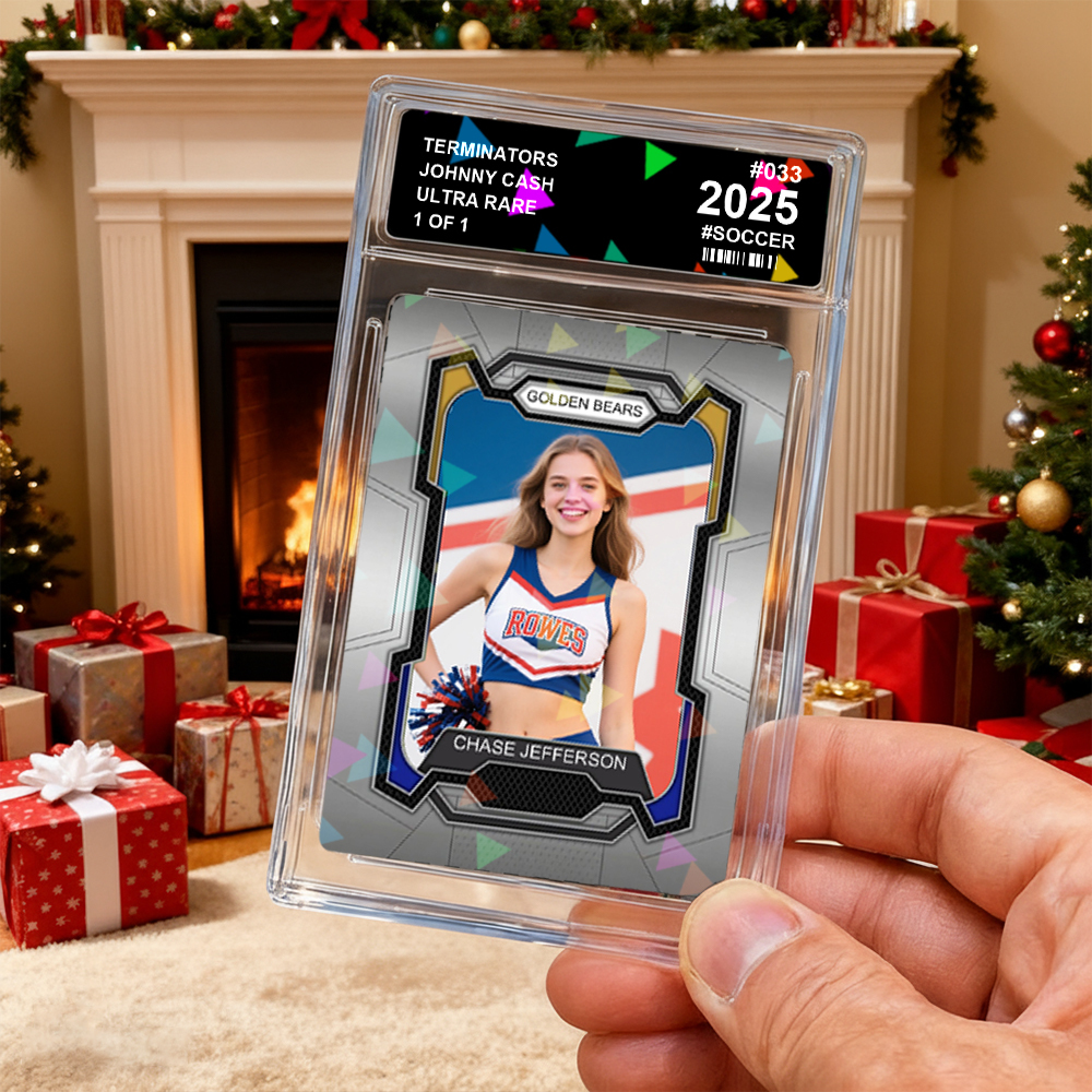 Tarjeta Deportiva Personalizada Para Niños. Tarjeta Con Retrato Personalizado Y Nombre Del Equipo. Excelente Idea De Regalo Para Atletas. Regalo De Navidad. - MyFaceSocksES