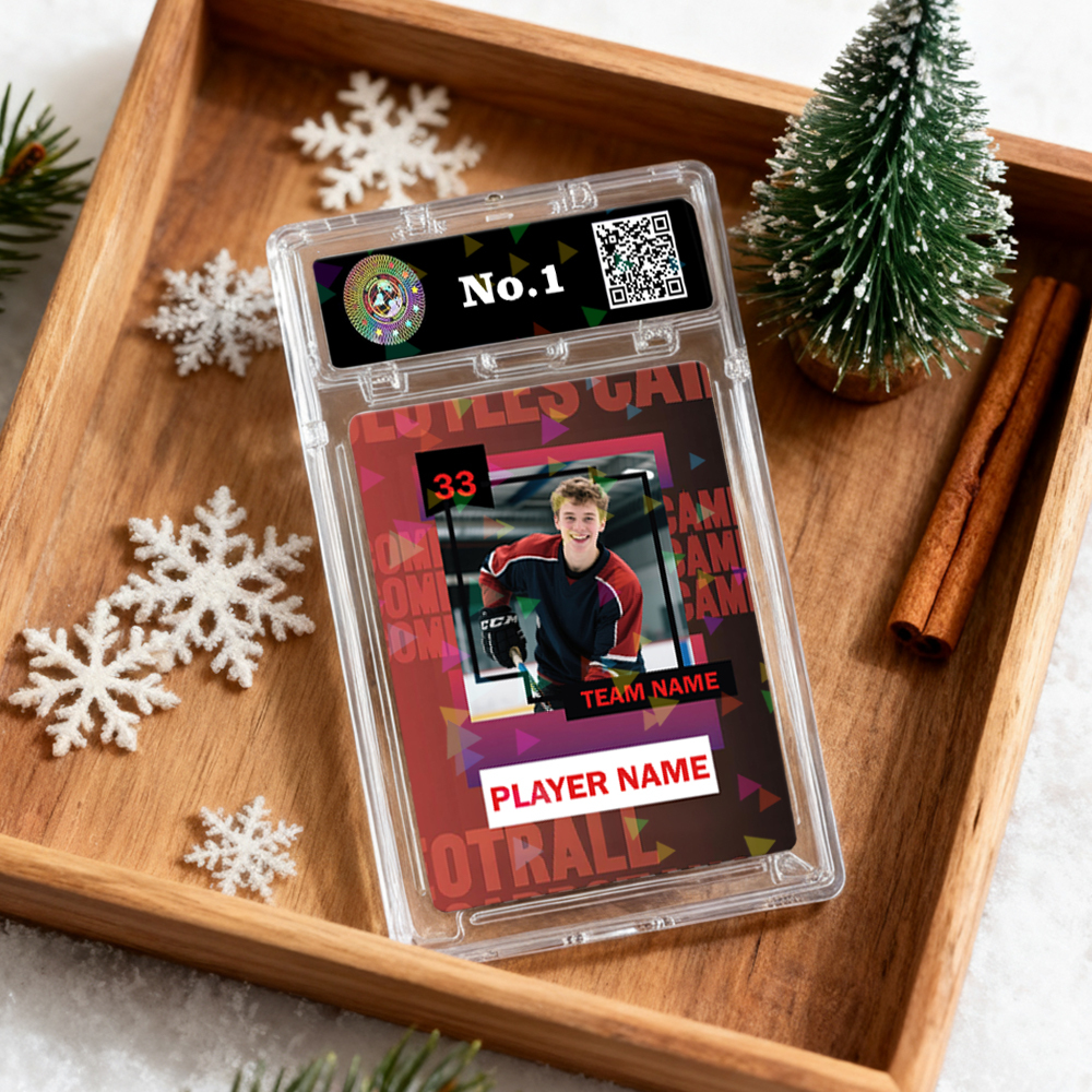 Tarjeta Deportiva Personalizada Para Niños. Tarjeta Con Retrato Personalizado Y Nombre Del Equipo. Excelente Idea De Regalo Para Atletas. Regalo De Navidad. - MyFaceSocksES