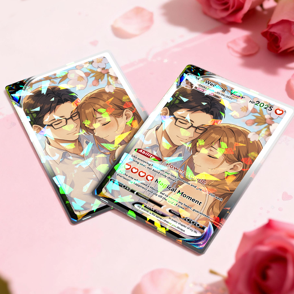 Tarjeta De Pareja De Anime Personalizada, Regalo Romántico De San Valentín Para Pareja, Recuerdo Coleccionable Único, Regalo De Boda - MyFaceSocksES