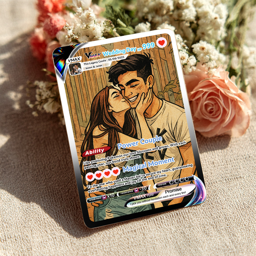 Tarjeta De Pareja De Anime Personalizada, Regalo Romántico De San Valentín Para Pareja, Regalo De Recuerdo Coleccionable Único - MyFaceSocksES