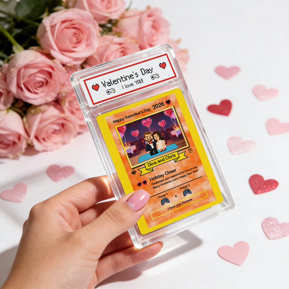 Tarjeta De San Valentín Personalizada 'te Elijo' Regalo Para Pareja Convierte Tu Foto En Una Tarjeta Coleccionable Única Estilo Pixel Man Idea De Regalo De San Valentín - MyFaceSocksES