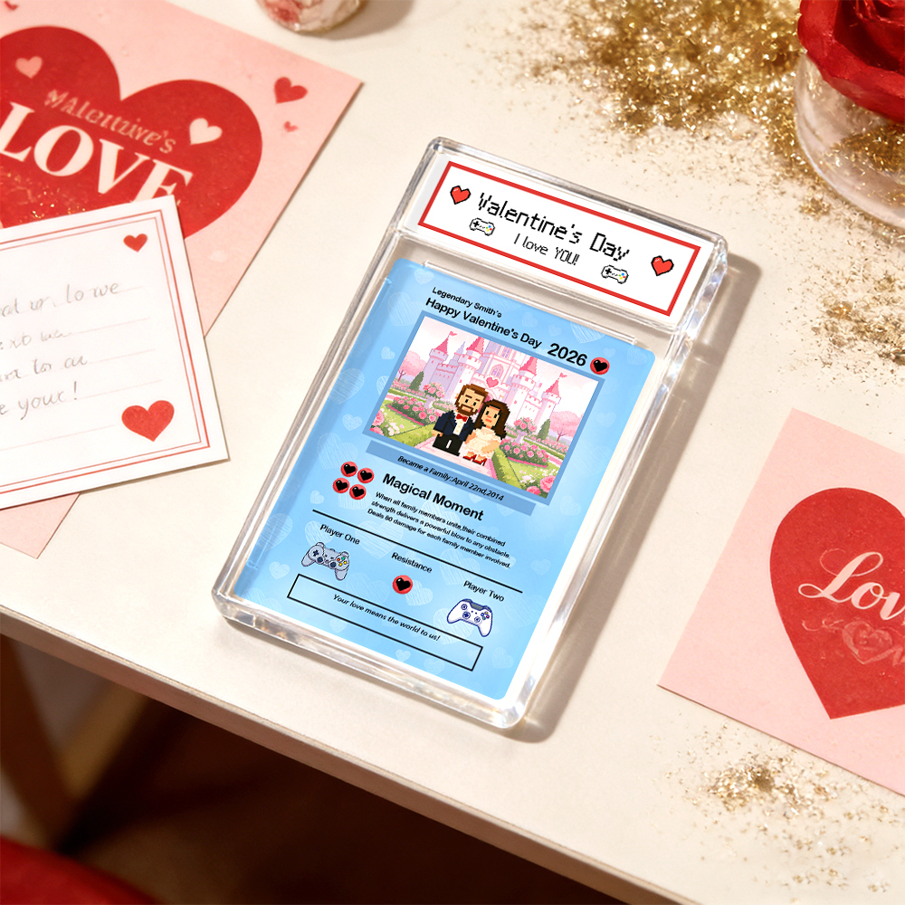 Tarjeta De San Valentín Personalizada 'te Elijo' Regalo Para Pareja Convierte Tu Foto En Una Tarjeta Coleccionable Única Estilo Pixel Man Idea De Regalo De San Valentín - MyFaceSocksES