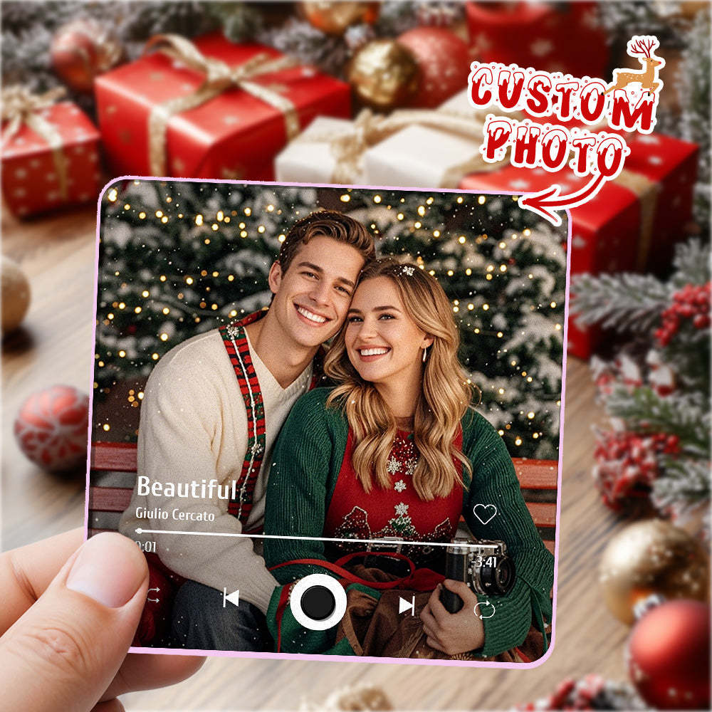 Imán De Nevera Personalizado Con Álbum De Fotos Y Música. Imán De Nevera Personalizado Para Móvil Con Música De Spotify. Regalos De Navidad Profesionales Para La Familia. - MyFaceSocksES