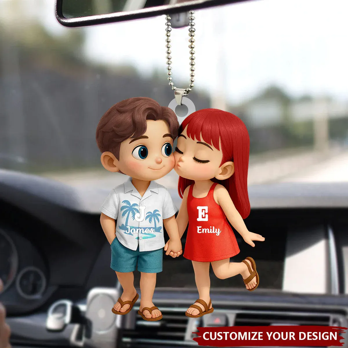 Percha De Coche Acrílica Personalizada: Regalo De Navidad Para Momentos Especiales. Regalo Con Nombre Personalizado Para Novios, Novias, Familiares Y Amigos. - MyFaceSocksES