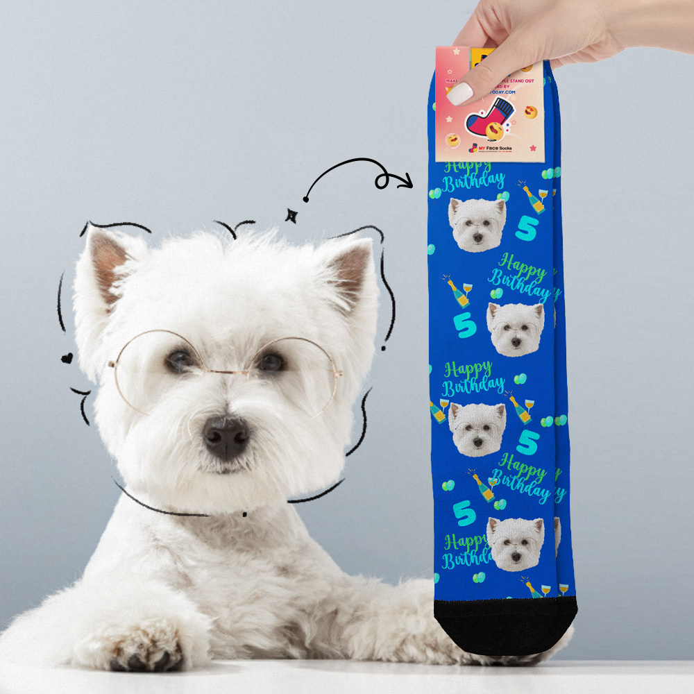 Calcetines Con Cara Personalizados Calcetines Con Cara Y Edad Idea De Regalo De Cumpleaños Feliz Cumpleaños Para Ti - MyFaceSocksES