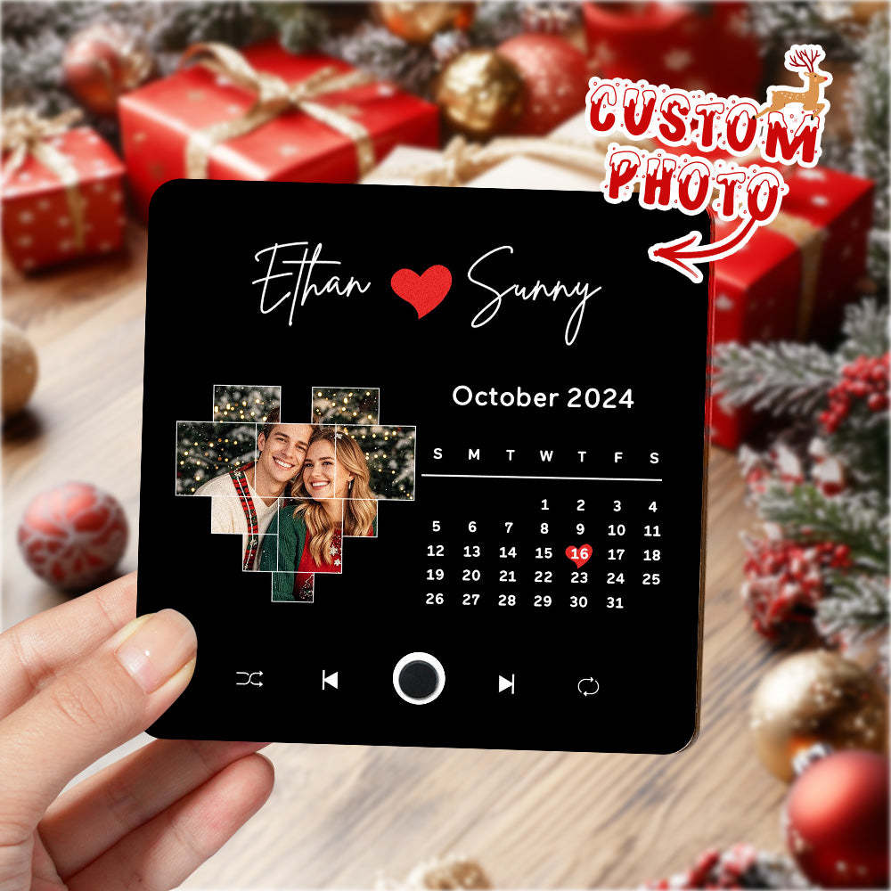 Imán De Nevera Personalizado Con Álbum De Fotos Y Música, Imán De Nevera Personalizado Para Teléfono Con Música De Spotify, Regalo De Navidad Profesional - MyFaceSocksES
