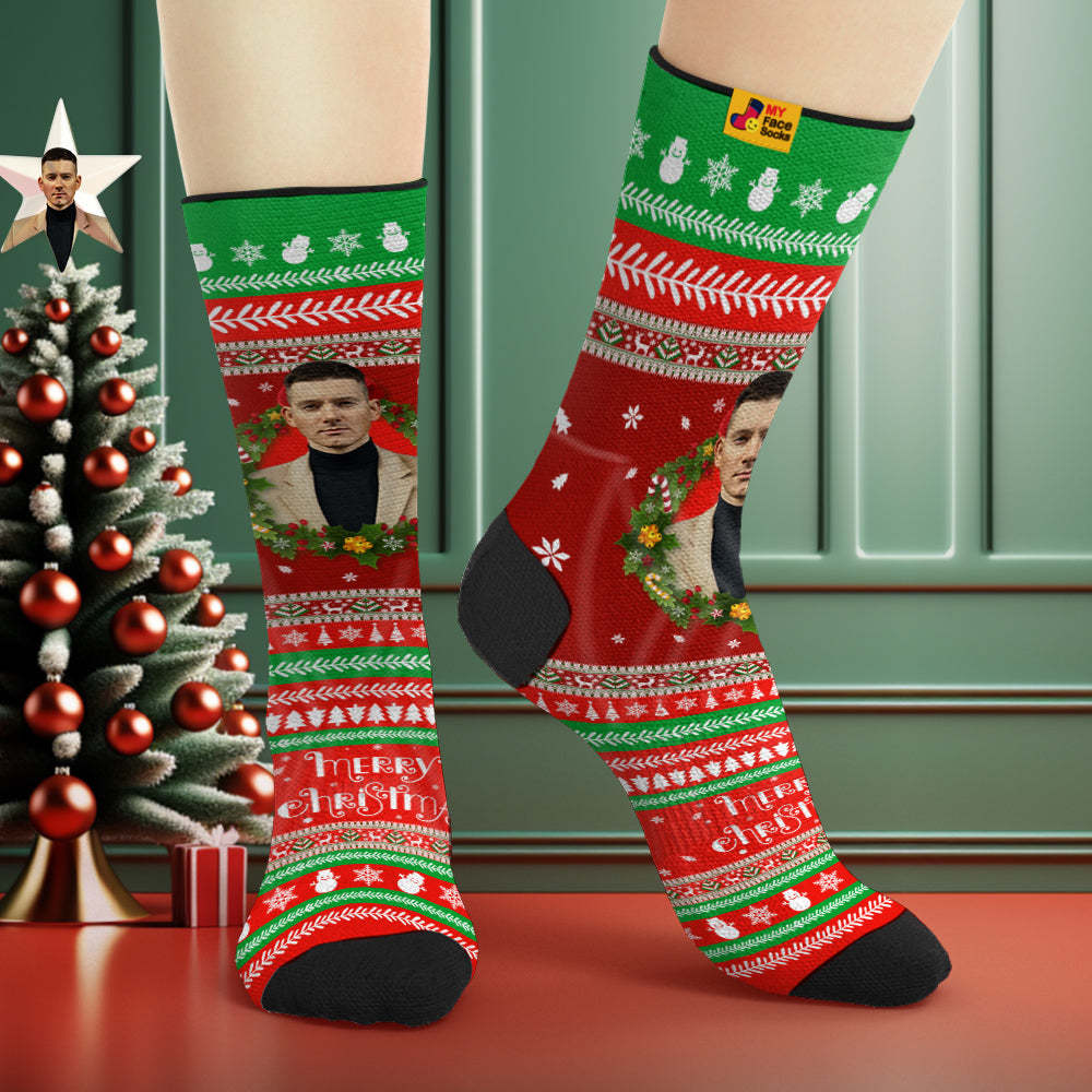 Calcetines Faciales Personalizados Calcetines Suaves Personalizados Regalos Navidad Vacaciones Showtime - MyFaceSocksES