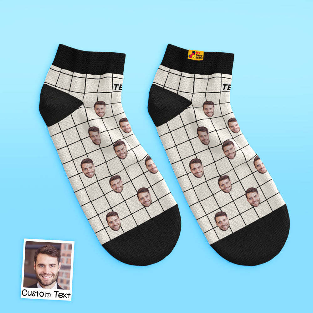 Calcetines Tobilleros De Corte Bajo Personalizados Calcetines Faciales Personalizados - MyFaceSocksES