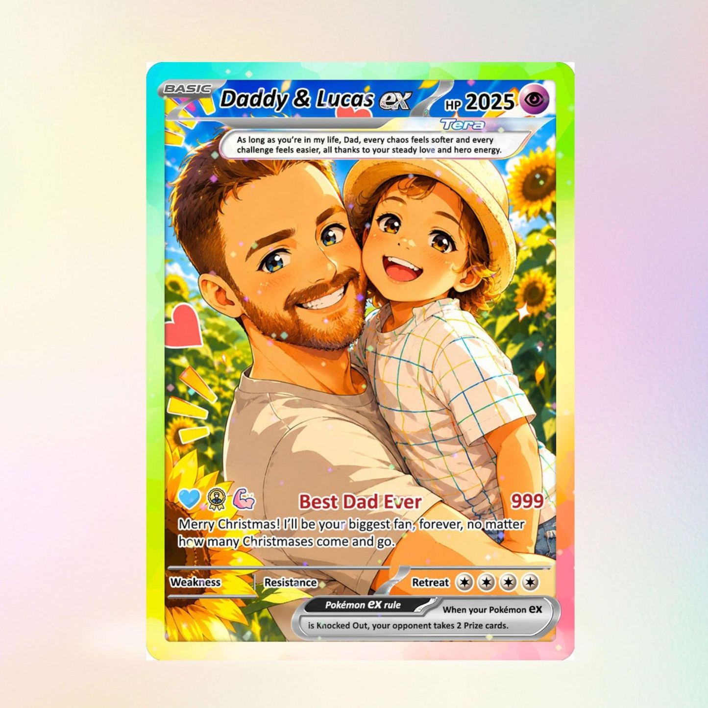 La Mejor Tarjeta Poke De Papá De Todos Los Tiempos, Tarjeta Poke Personalizada Inspirada En El Anime, Tarjeta Poke Personalizada Para Papá, Regalo Perfecto Para Papá, Regalo Feliz Del Día Del Padre - MyFaceSocksES