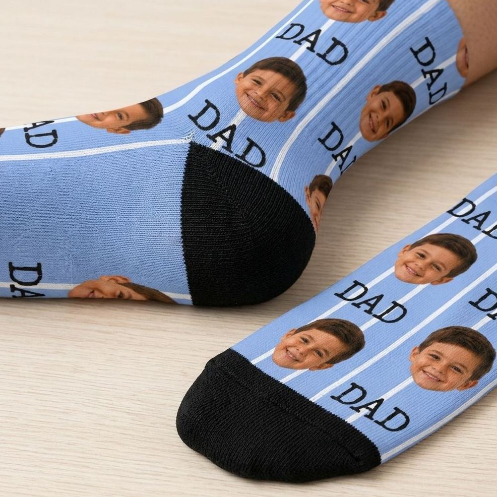 Calcetines Personalizados Con Cara De Papá, Calcetines Con Foto Personalizados Para Regalo Del Día Del Padre, Regalo Divertido Para Papá, Calcetines Con El Mejor Papá De Todos Los Tiempos, Regalo De Calcetines Para Abuelo - MyFaceSocksES