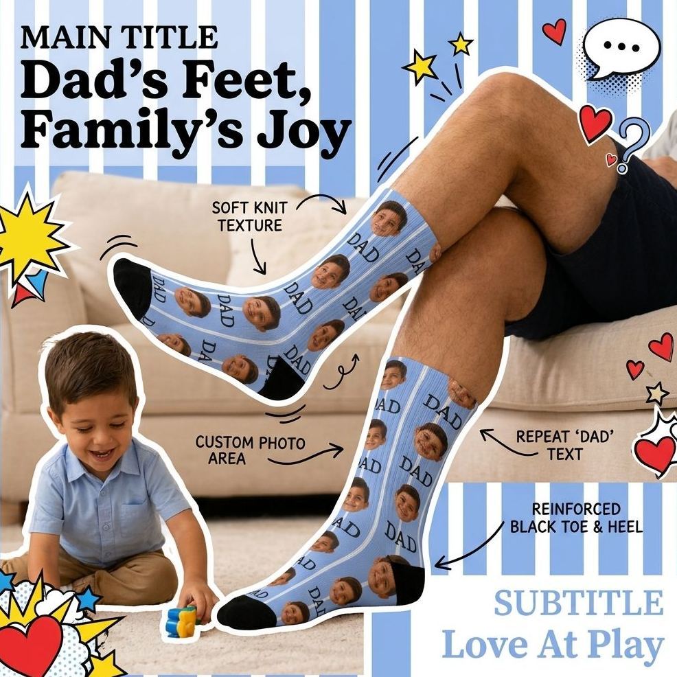 Calcetines Personalizados Con Cara De Papá, Calcetines Con Foto Personalizados Para Regalo Del Día Del Padre, Regalo Divertido Para Papá, Calcetines Con El Mejor Papá De Todos Los Tiempos, Regalo De Calcetines Para Abuelo - MyFaceSocksES