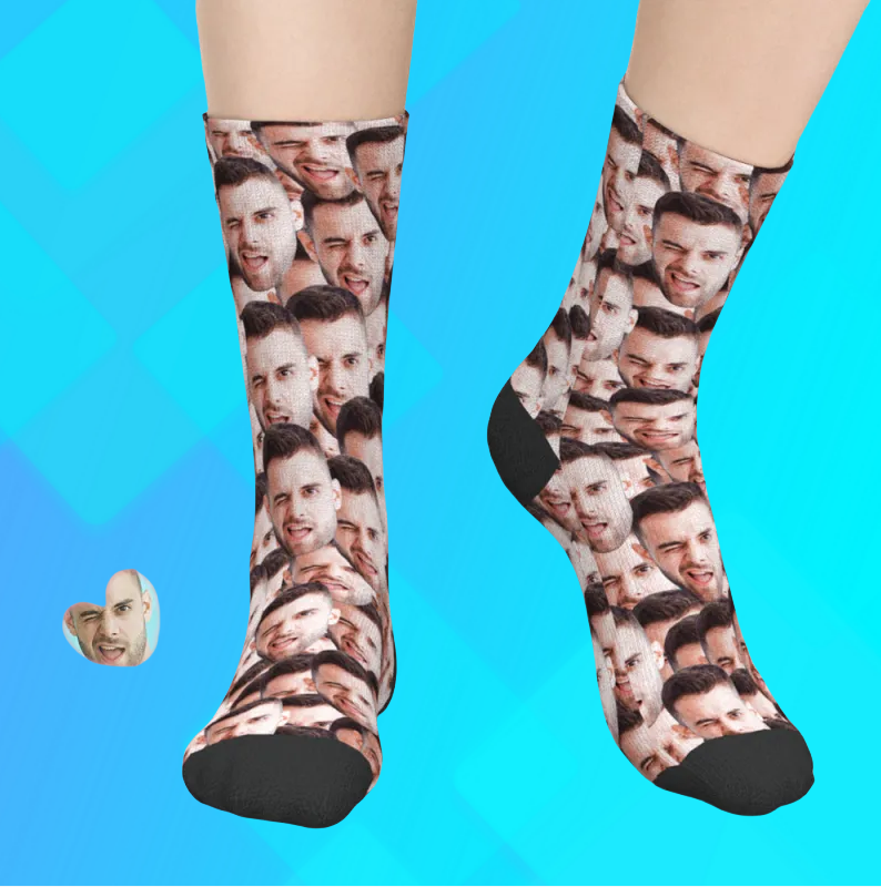 Regalos para papá, calcetines personalizados con cara, agrega fotos y nombre - Face Mash
