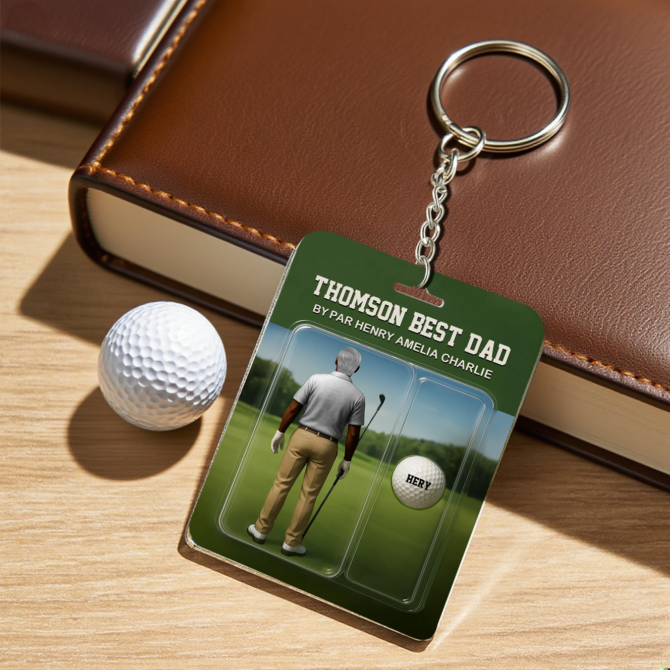 Plaque Personnalisée En Acrylique Représentant Un Papa Golfeur, Souvenir Avec Nom Personnalisé Pour La Fête Des Pères - MyFaceSocksFR