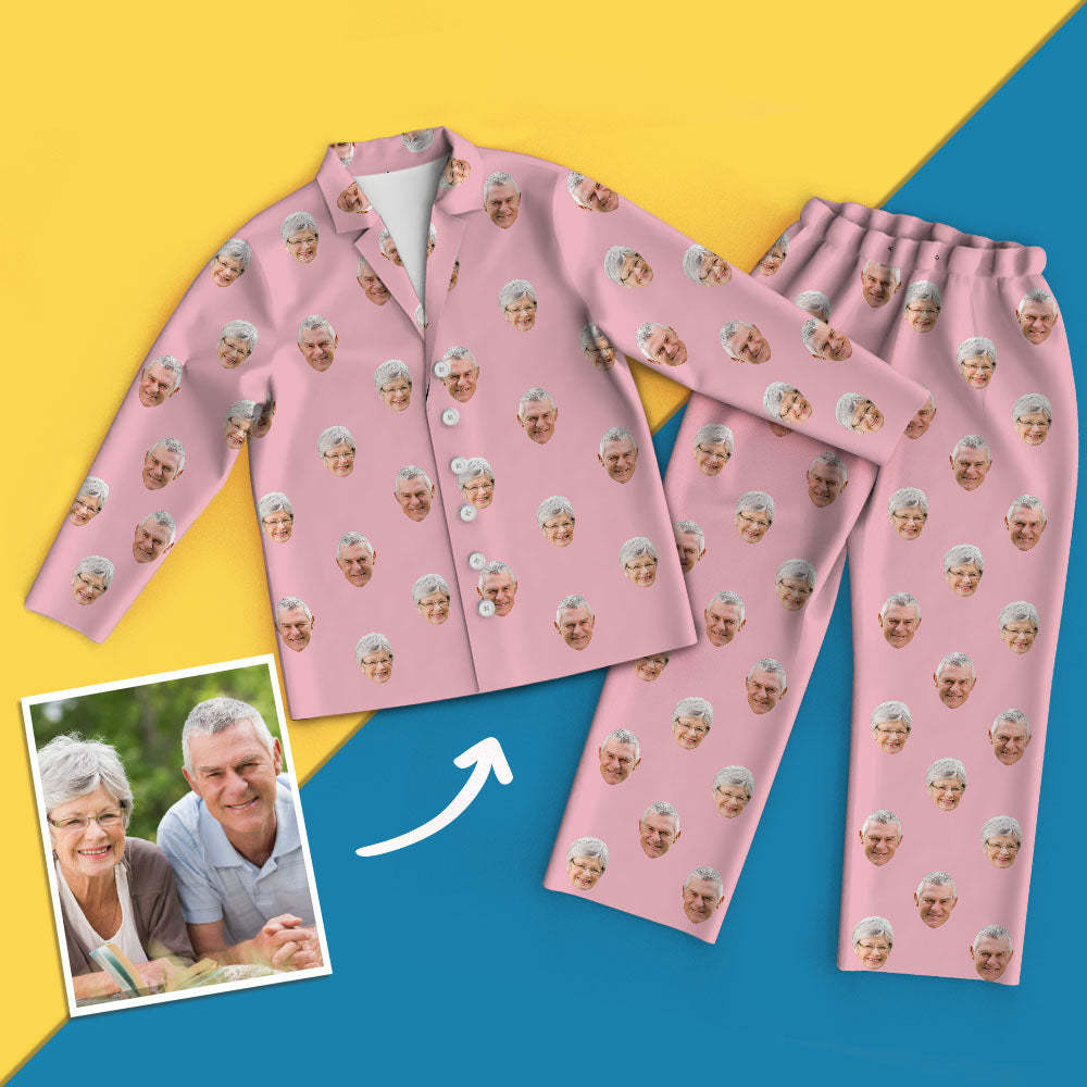 Pyjama Visage Personnalisé Pyjama Maison Vêtements De Loisirs - Cadeau Coloré Grands-parents - VisageChaussettes