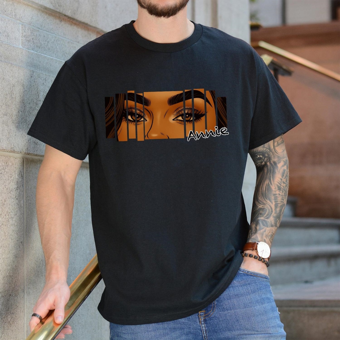 Chemise Custom Retro Comic Eyes, tee-shirt graphique de nom personnalisé, t-shirt esthétique unique eye art, streetwear personnalisable pour femmes hommes - MyFaceSocksFR