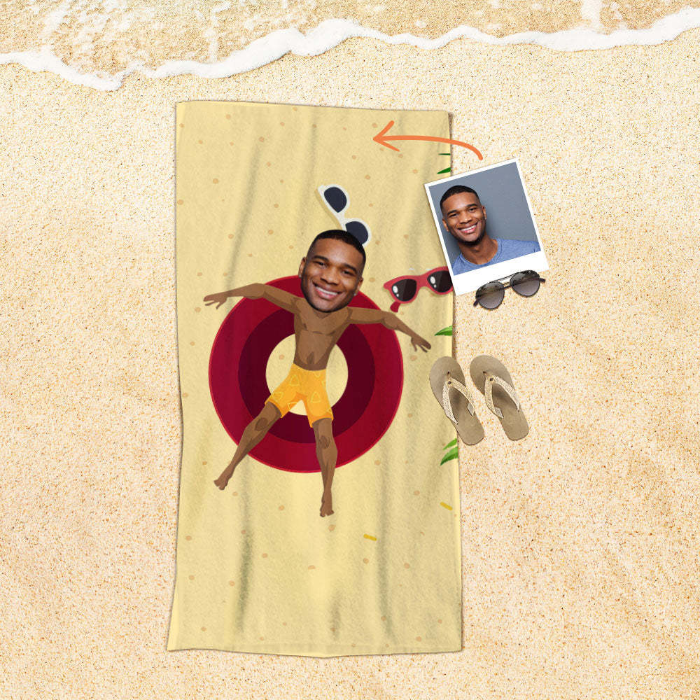 Serviette De Plage Visage Personnalisée Serviette De Plage Sirène Sexy Personnalisée Cadeau Drôle Pour Elle - MyFaceSocksFR