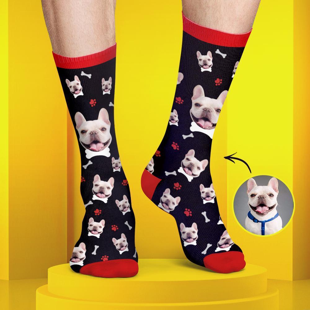 Chaussettes Personnalisées de Visage Couleur Bonbon