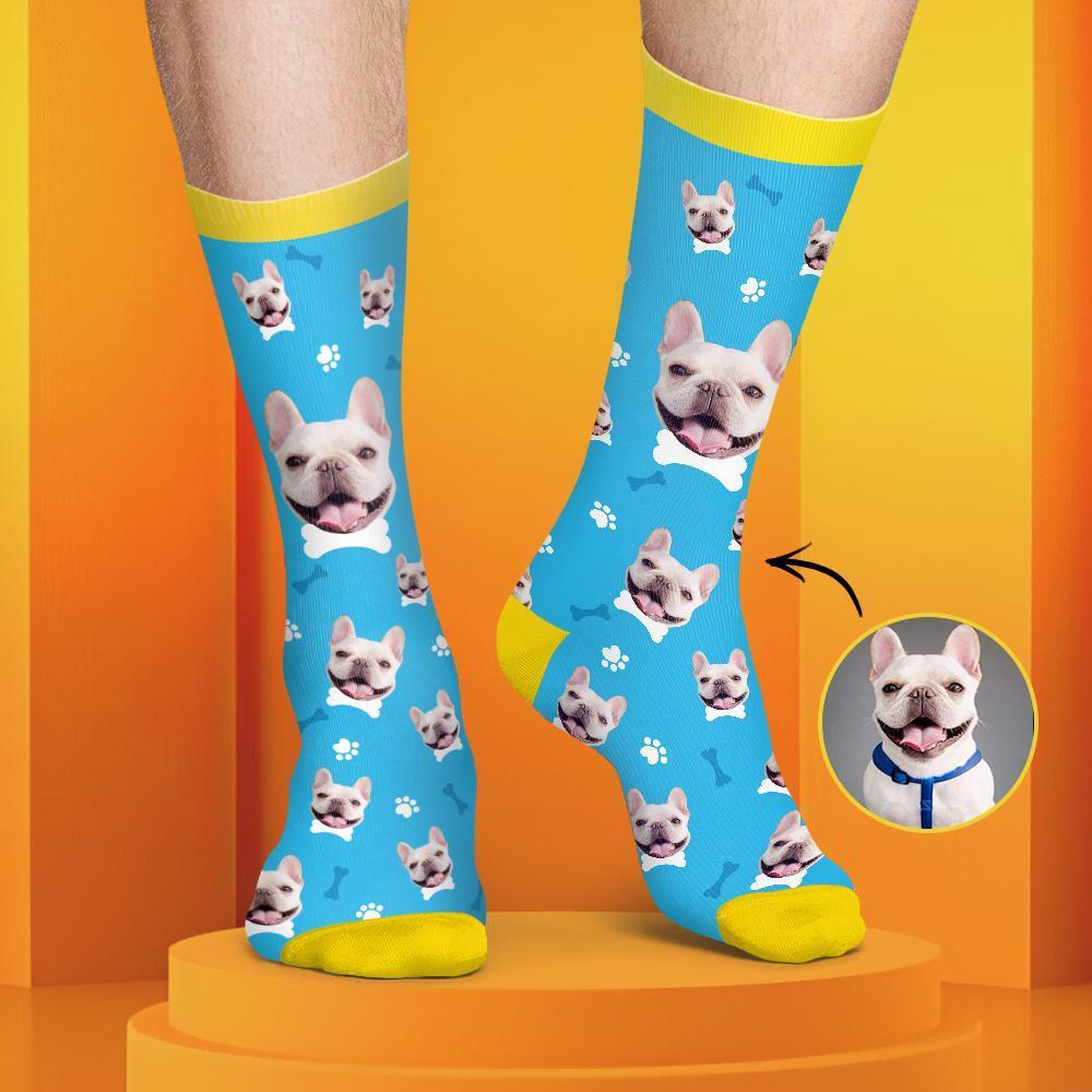 Chaussettes Personnalisées de Visage Couleur Bonbon