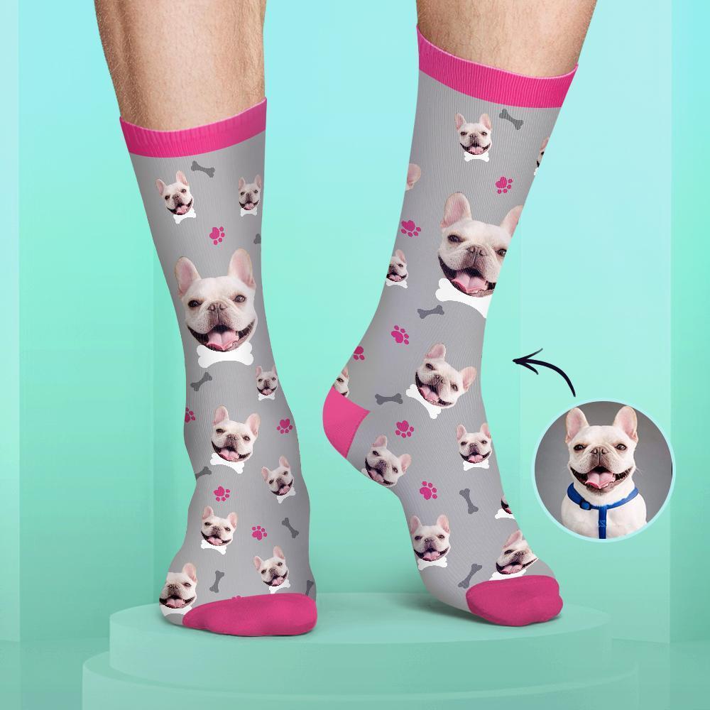 Chaussettes Personnalisées de Visage Couleur Bonbon