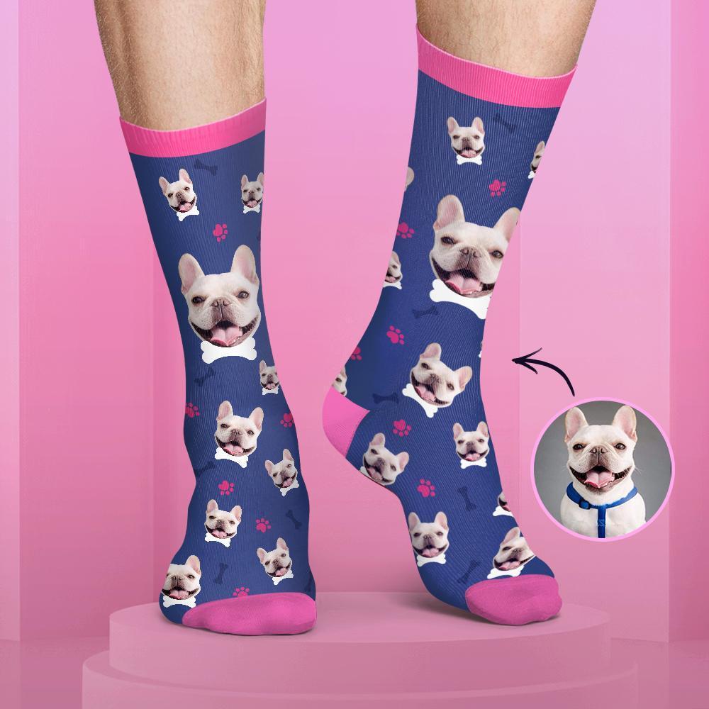 Chaussettes Personnalisées de Visage Couleur Bonbon