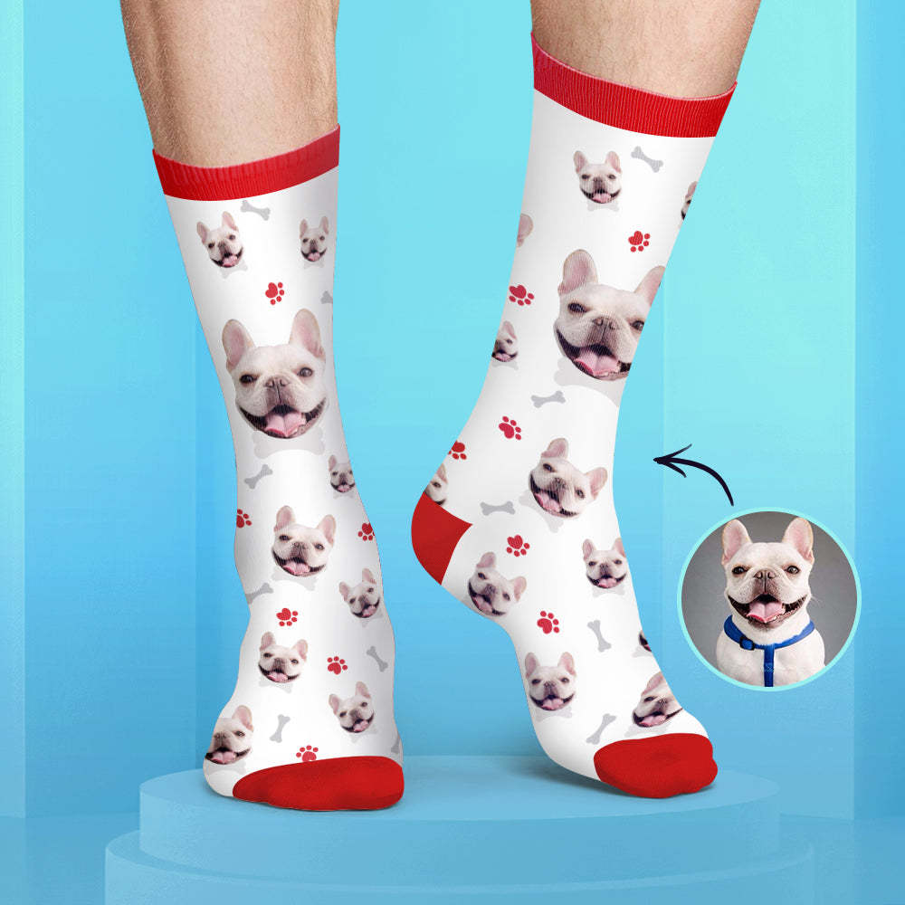 Chaussettes Personnalisées de Visage Couleur Bonbon