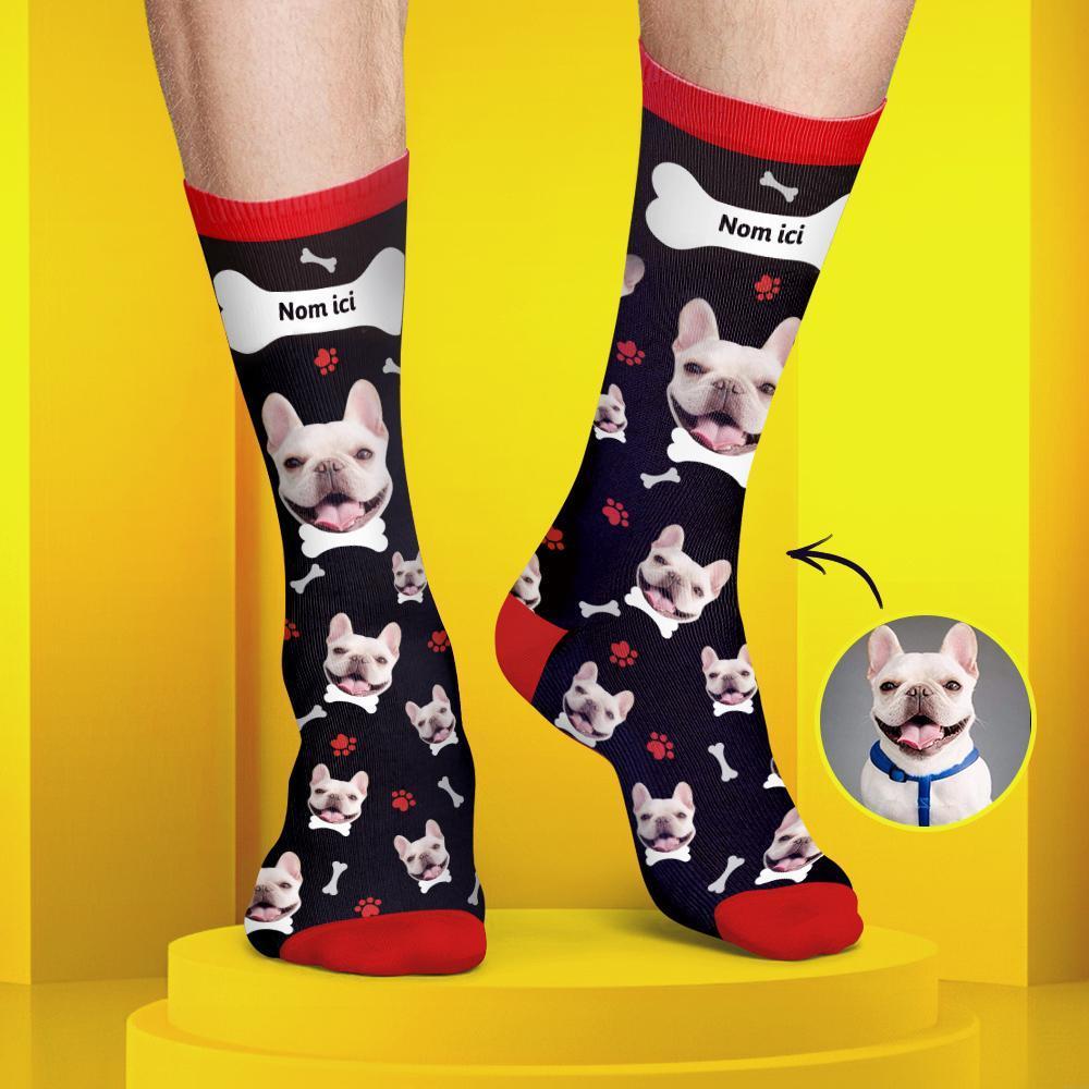 Chaussettes Personnalisées de Visage Couleur Bonbon