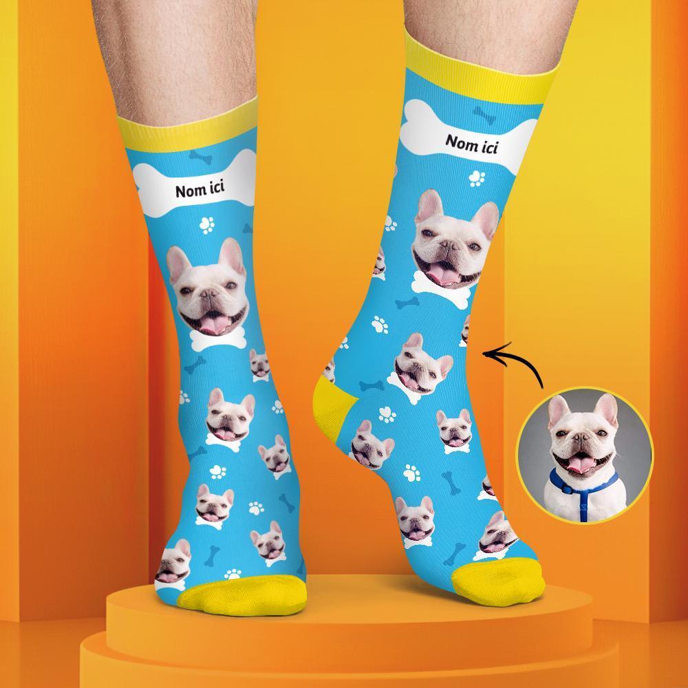 Chaussettes Personnalisées de Visage Couleur Bonbon