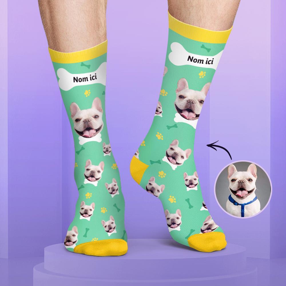 Chaussettes Personnalisées de Visage Couleur Bonbon