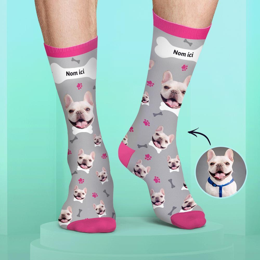 Chaussettes Personnalisées de Visage Couleur Bonbon