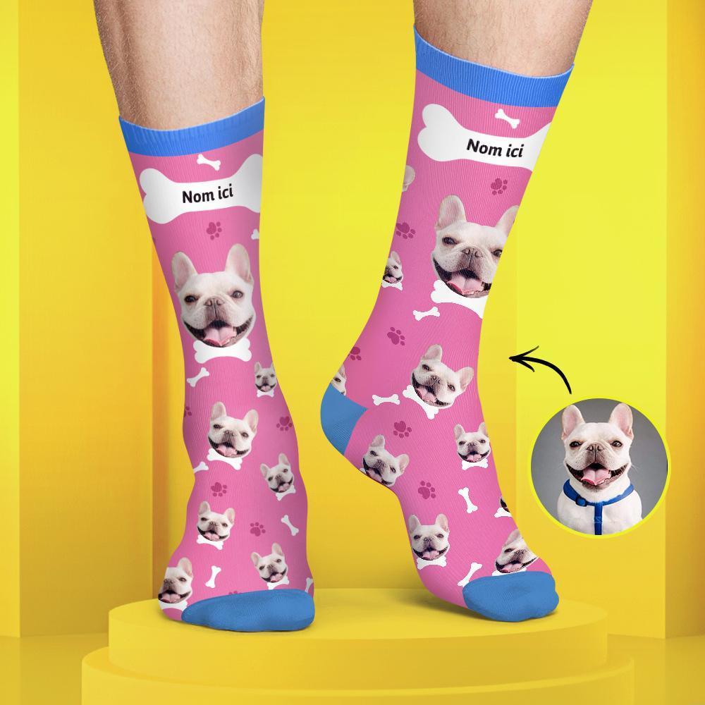 Chaussettes Personnalisées de Visage Couleur Bonbon