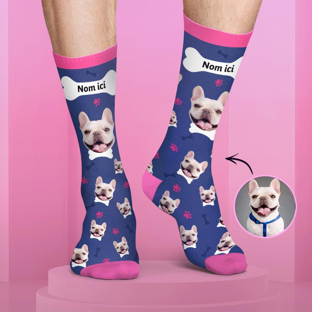 Chaussettes Personnalisées de Visage Couleur Bonbon