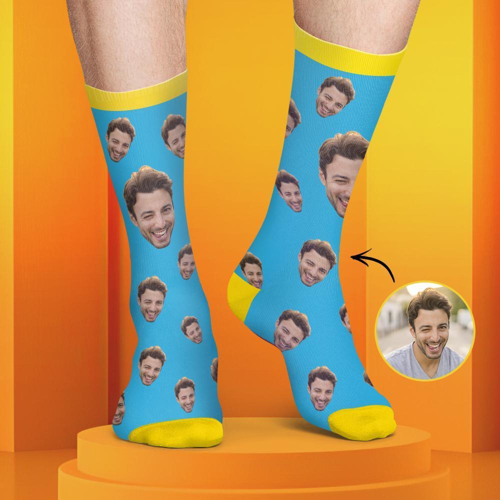 Chaussettes Personnalisées de Visage Couleur Bonbon