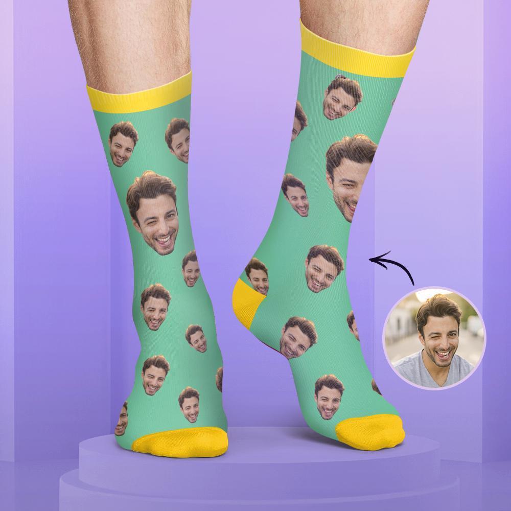 Chaussettes Personnalisées de Visage Couleur Bonbon