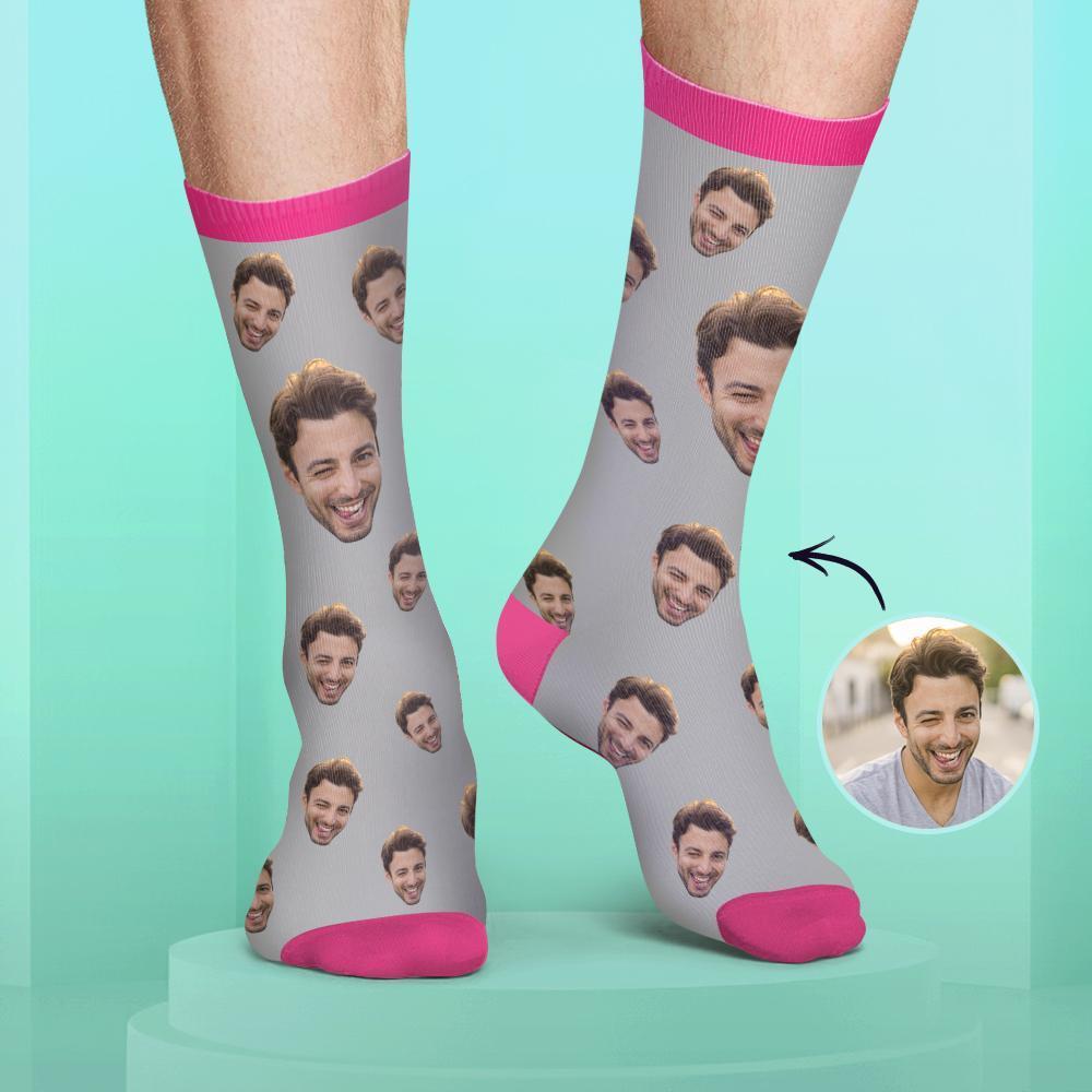 Chaussettes Personnalisées de Visage Couleur Bonbon