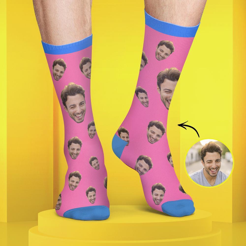 Chaussettes Personnalisées de Visage Couleur Bonbon