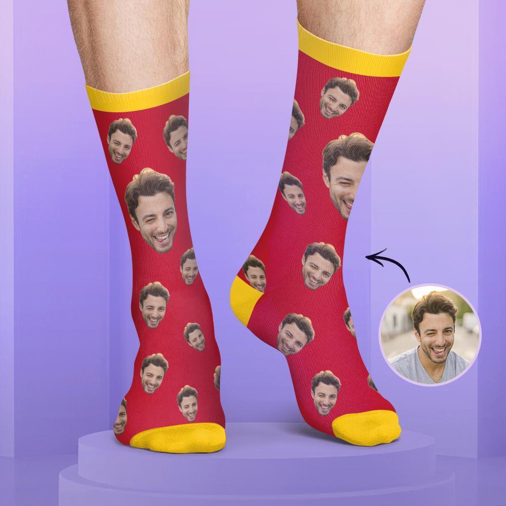 Chaussettes Personnalisées de Visage Couleur Bonbon