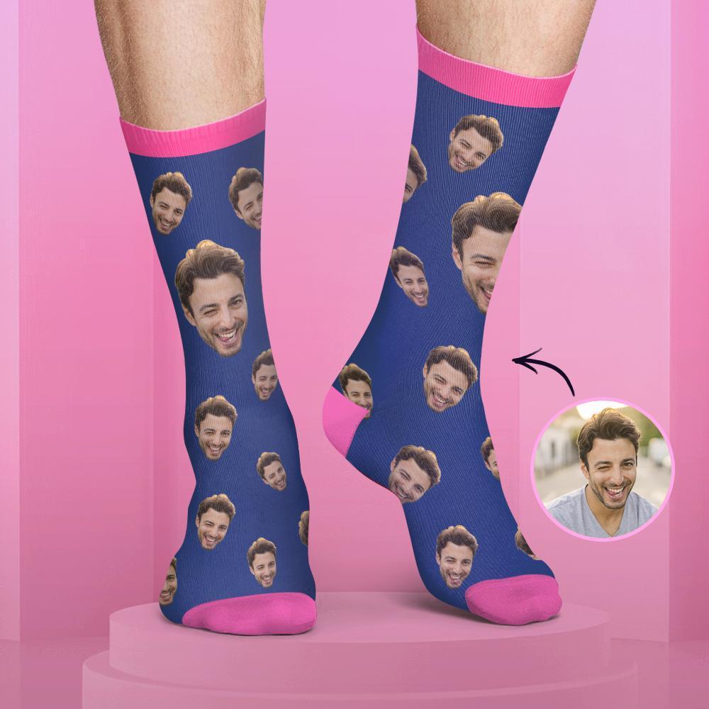 Chaussettes Personnalisées de Visage Couleur Bonbon