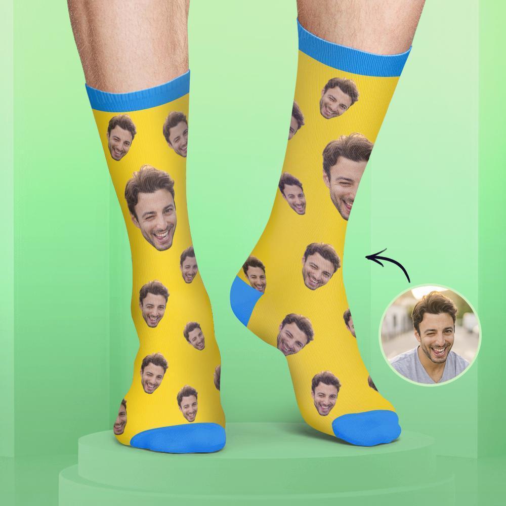 Chaussettes Personnalisées de Visage Couleur Bonbon