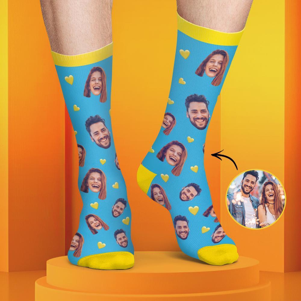 Chaussettes Personnalisées de Visage Couleur Bonbon