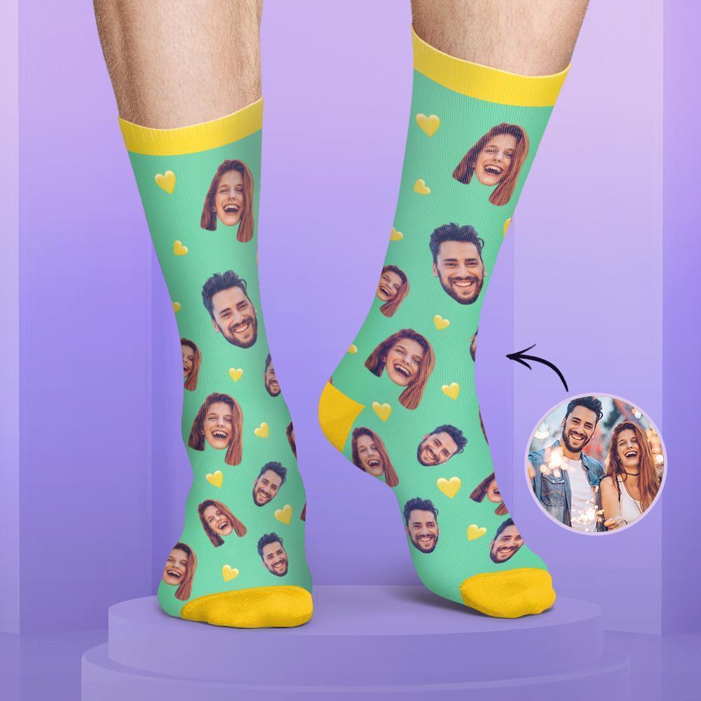 Chaussettes Personnalisées de Visage Couleur Bonbon