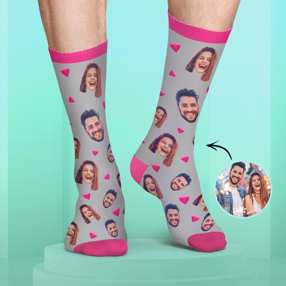 Chaussettes Personnalisées de Visage Couleur Bonbon