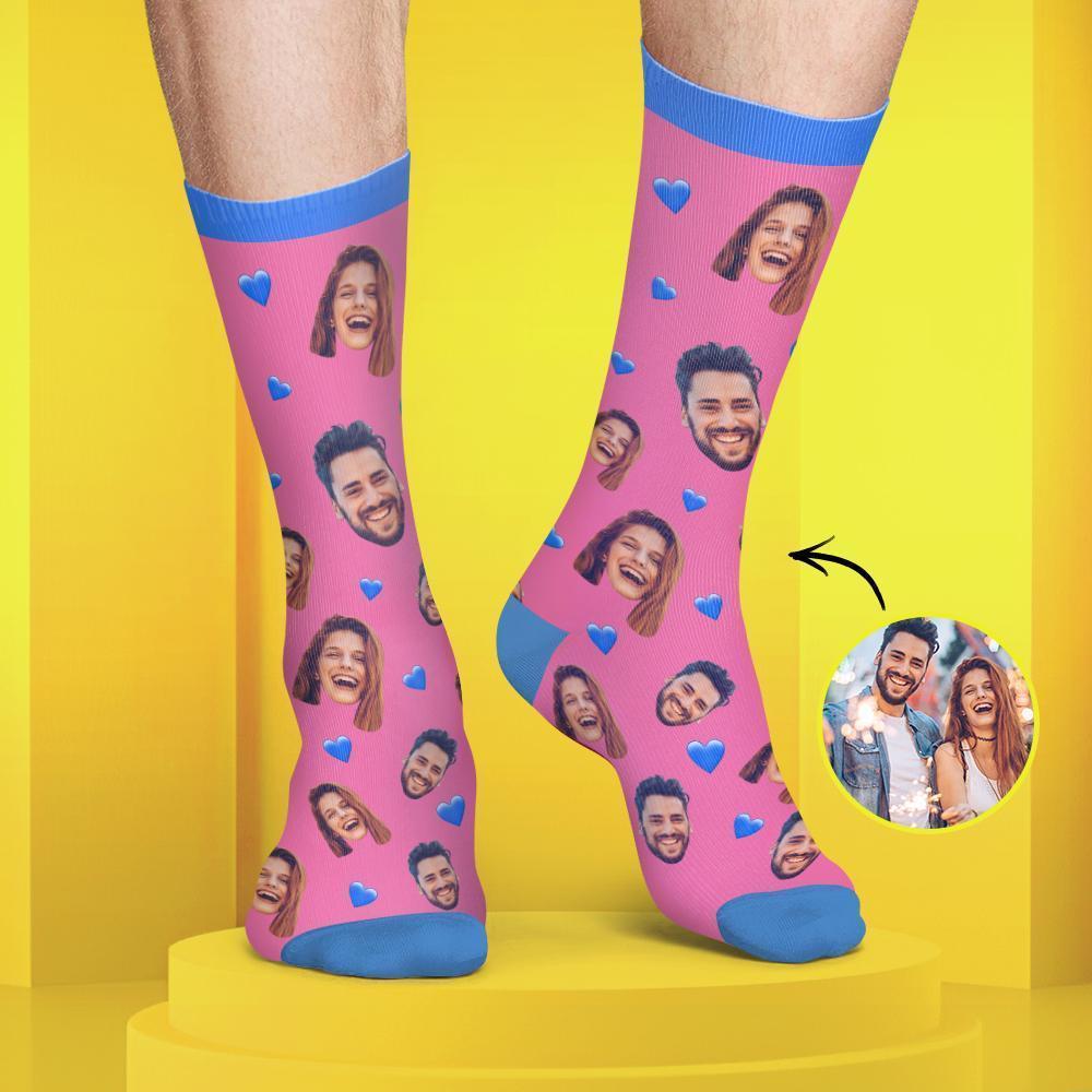 Chaussettes Personnalisées de Visage Couleur Bonbon