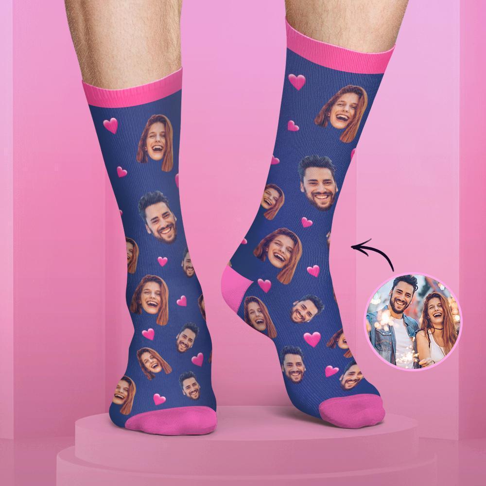 Chaussettes Personnalisées de Visage Couleur Bonbon