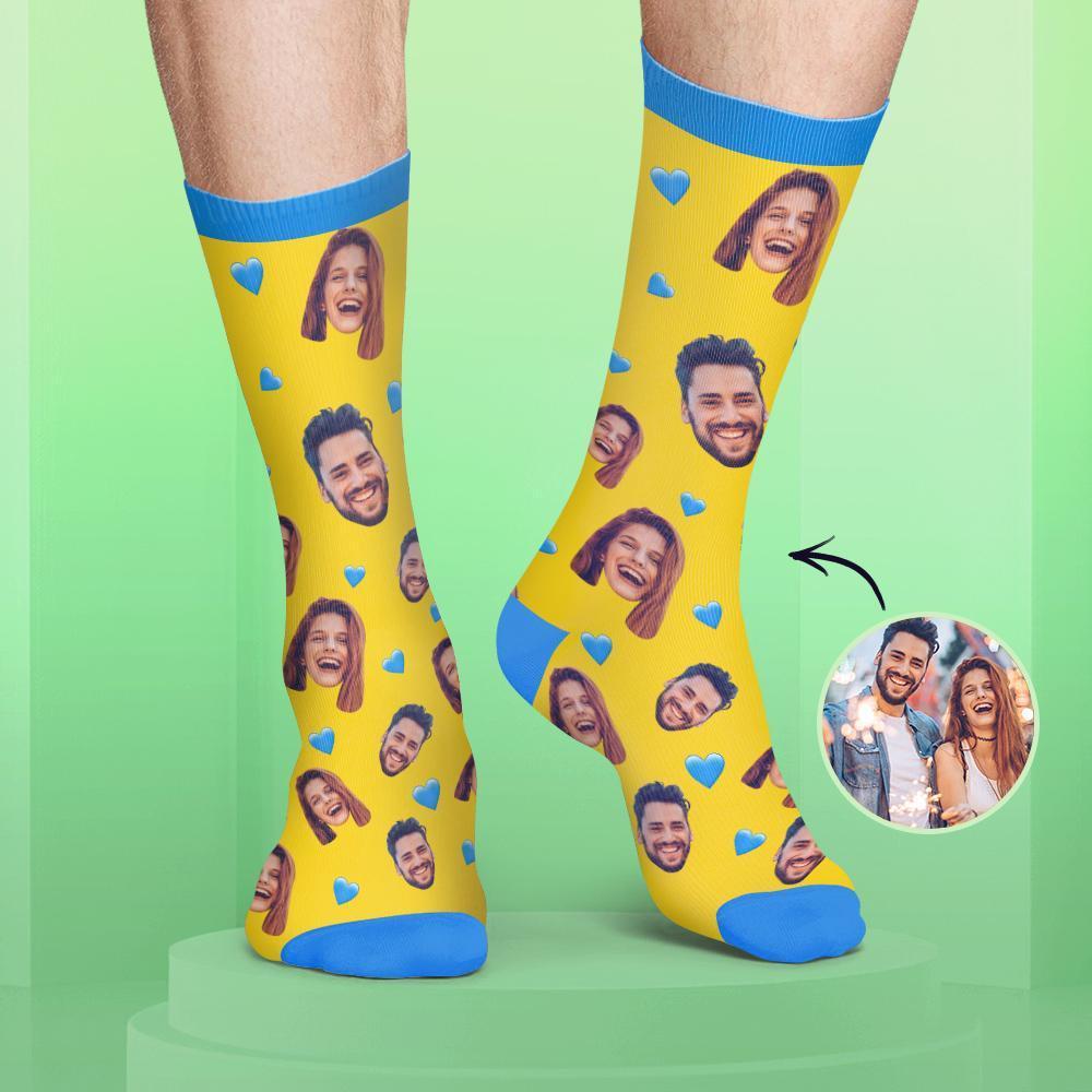 Chaussettes Personnalisées de Visage Couleur Bonbon