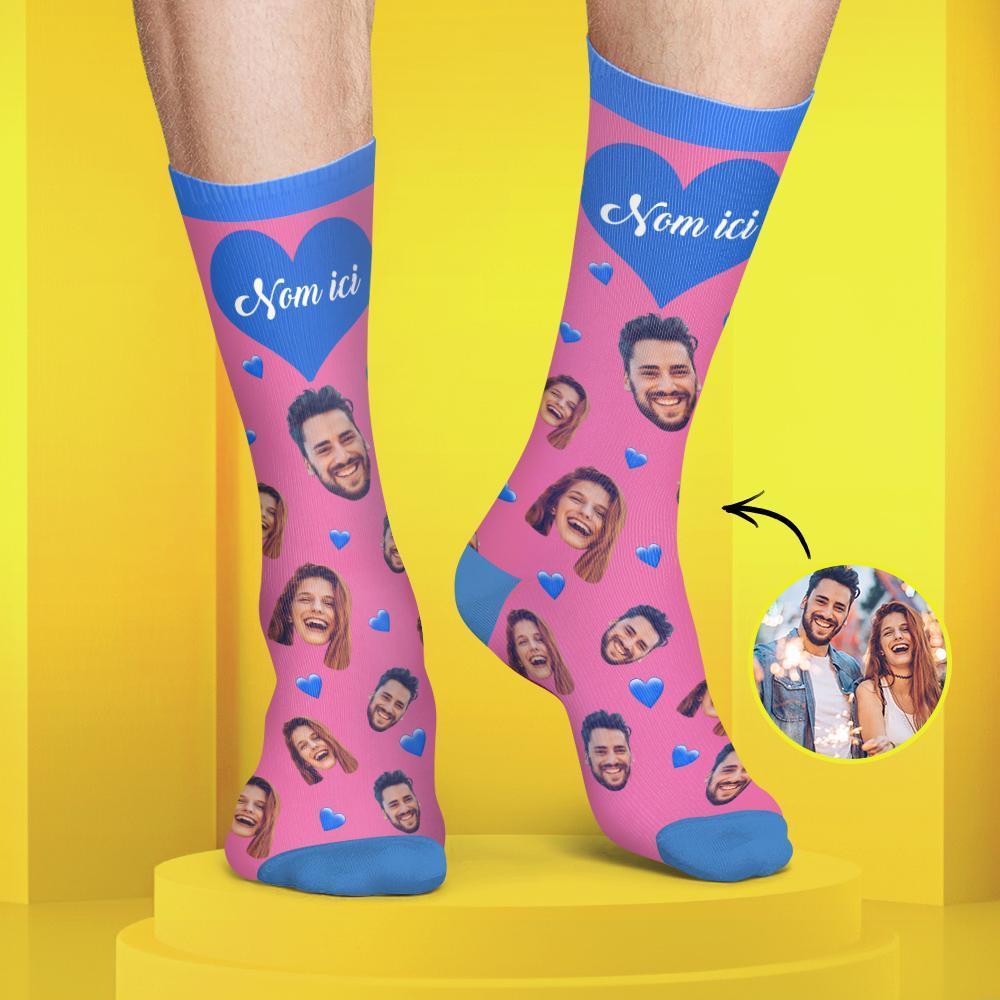 Chaussettes Personnalisées de Visage Couleur Bonbon