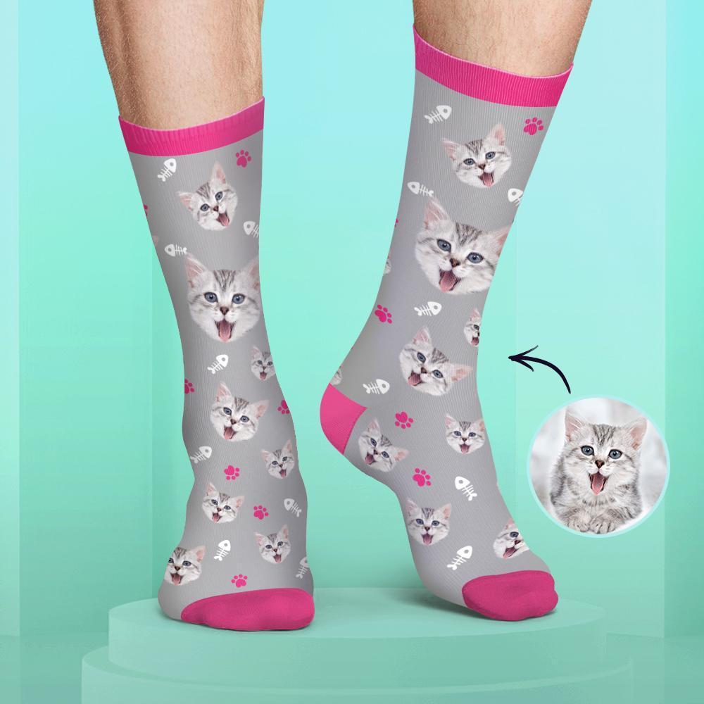 Chaussettes Personnalisées de Visage Couleur Bonbon