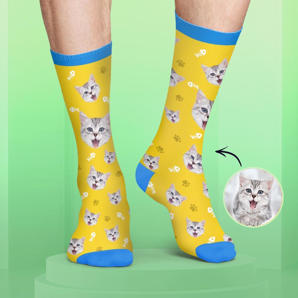 Chaussettes Personnalisées de Visage Couleur Bonbon