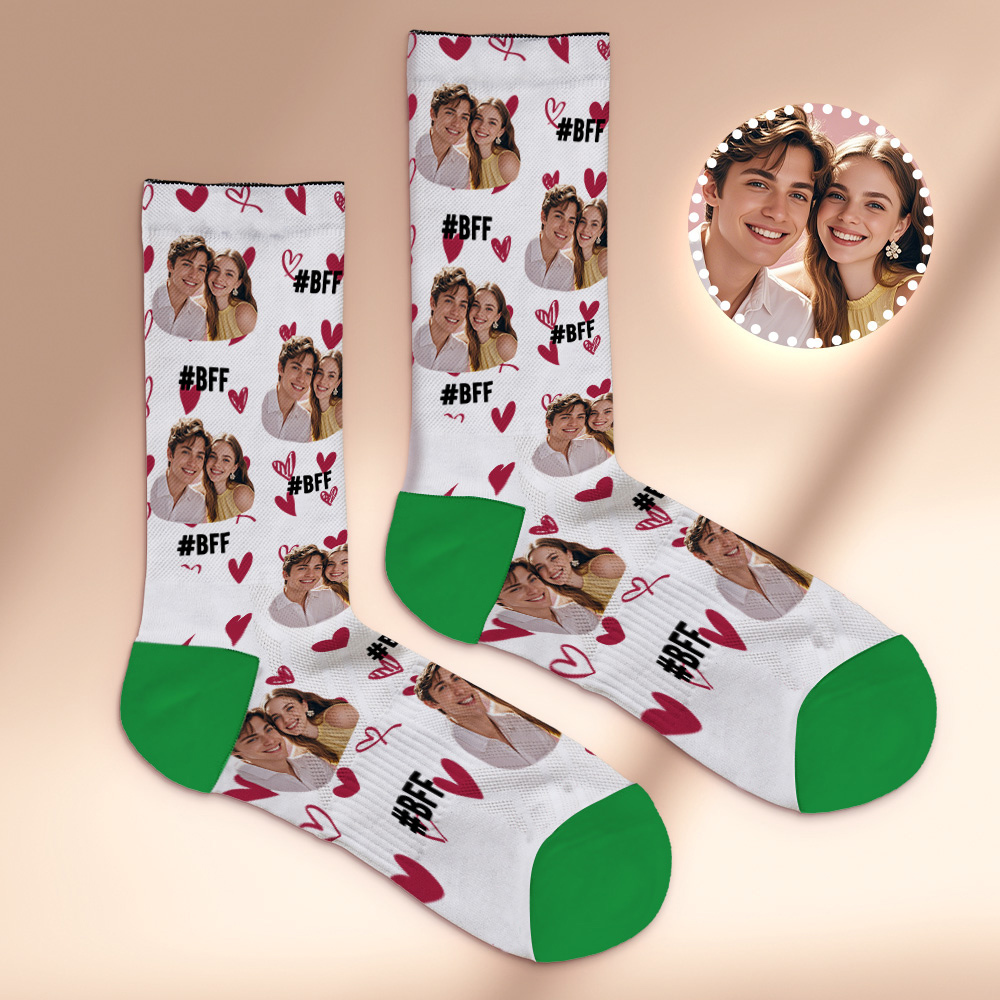 Cadeau De Couple Personnalisé Avec Votre Photo Chaussettes Photo Personnalisées Pour Anniversaire De Mariage Ou Cadeau De Fiançailles - MyFaceSocksFR