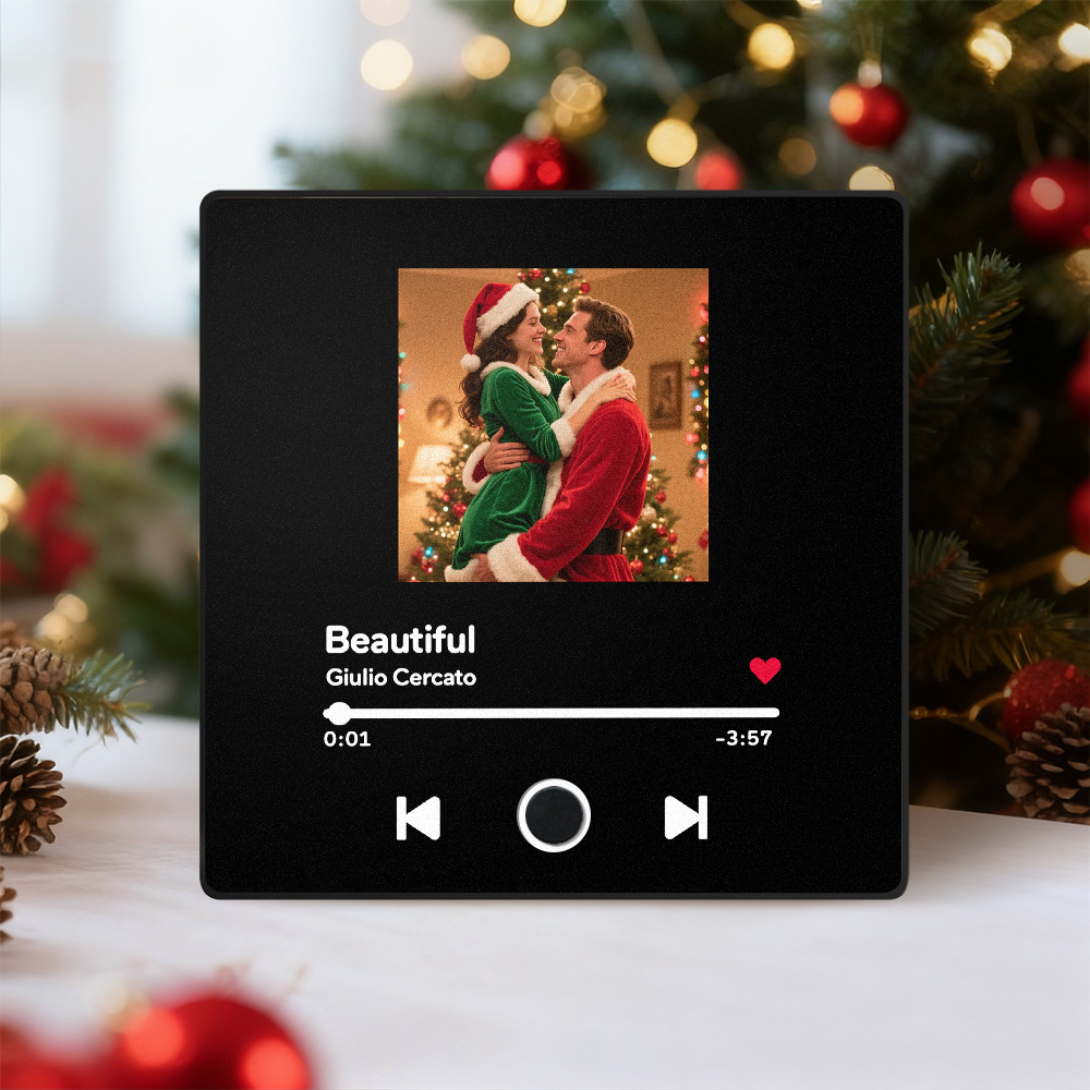 Album Photo Personnalisé, Cadeau De Noël, Aimant De Réfrigérateur Musical, Autocollant Photo Mural, Mouvement Musical Fonctionnant Sans Téléphone Portable, Aimant De Réfrigérateur Musical Pro - MyFaceSocksFR